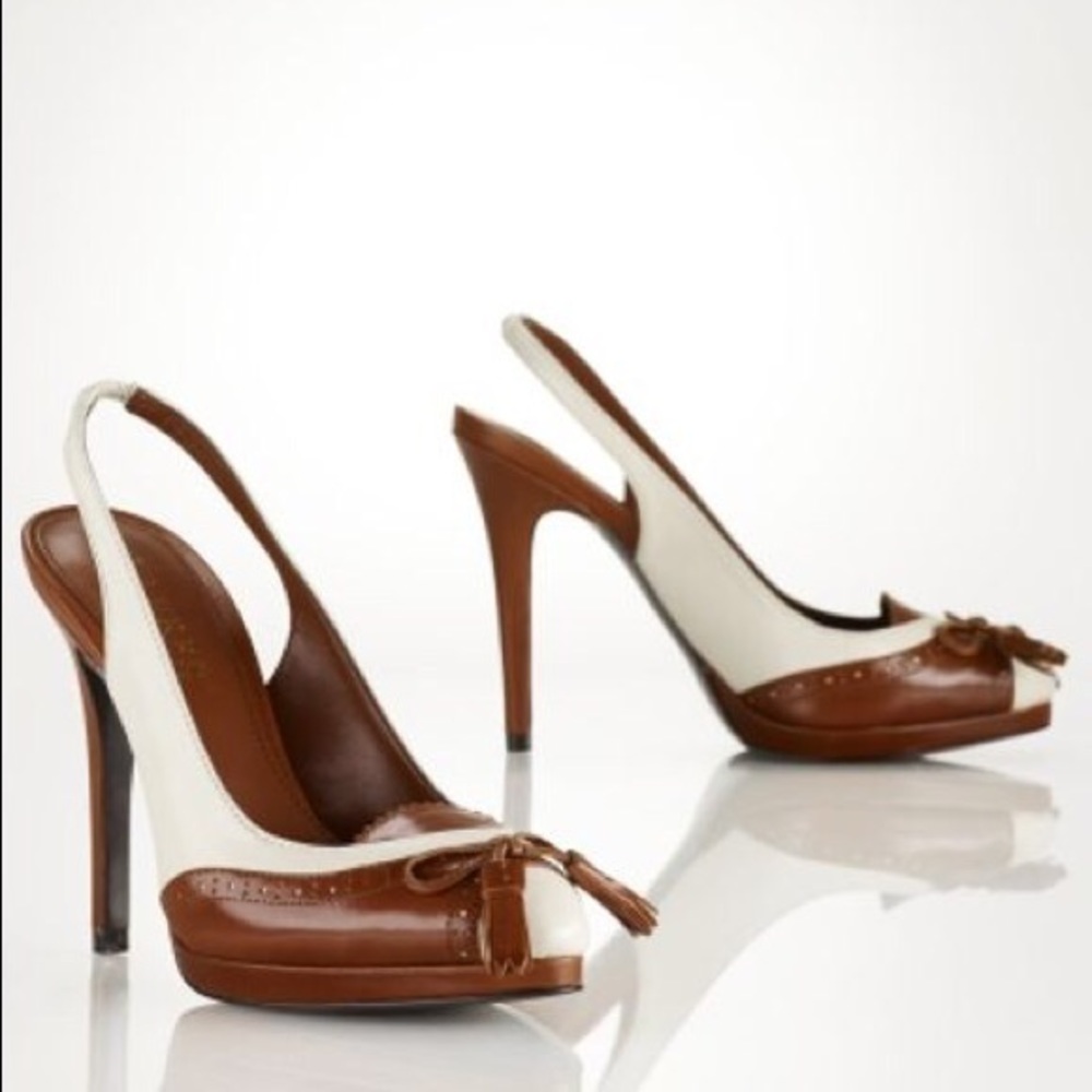 Lauren Ralph Lauren Oxford leather sling backs